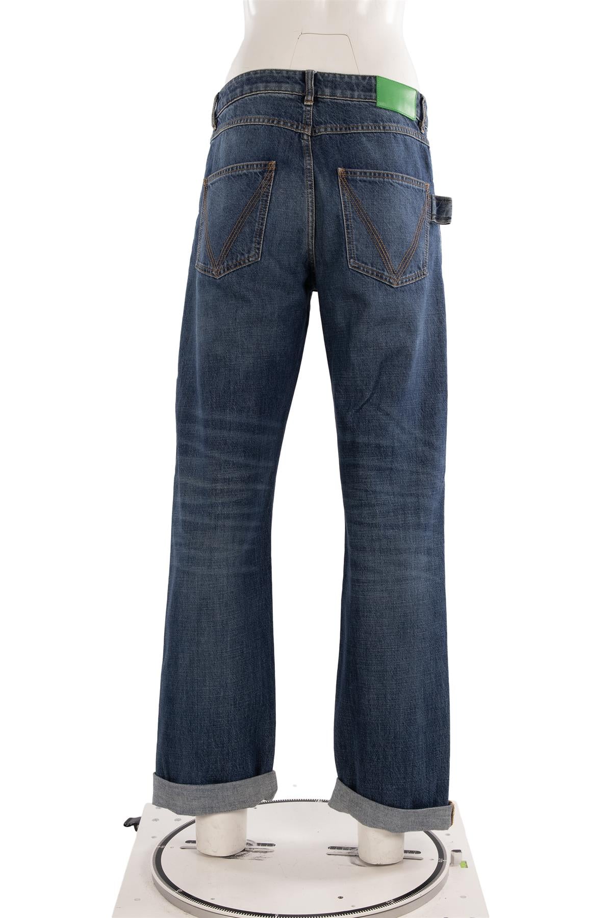 BOTTEGA VENETA BLUE HIGH RISE STRAIGHT LEG JEANS IT 40 UK 8