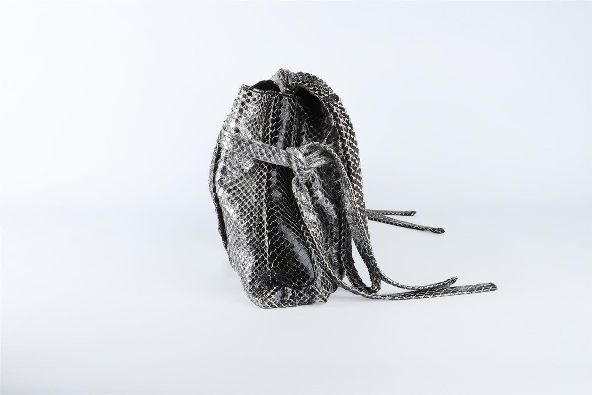 GUCCI BLACK HYSTERIA PYTHON CLUTCH