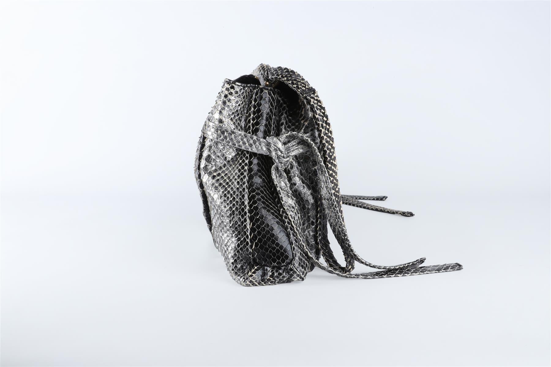 GUCCI BLACK HYSTERIA PYTHON CLUTCH
