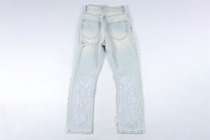 OFF-WHITE BLUE HIGH RISE STRAIGHT LEG JEANS W25 UK 6-8