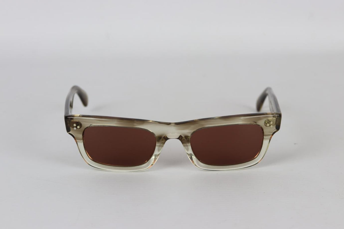 OLIVER PEOPLES RECTANGLE FRAME ACETATE SUNGLASSES