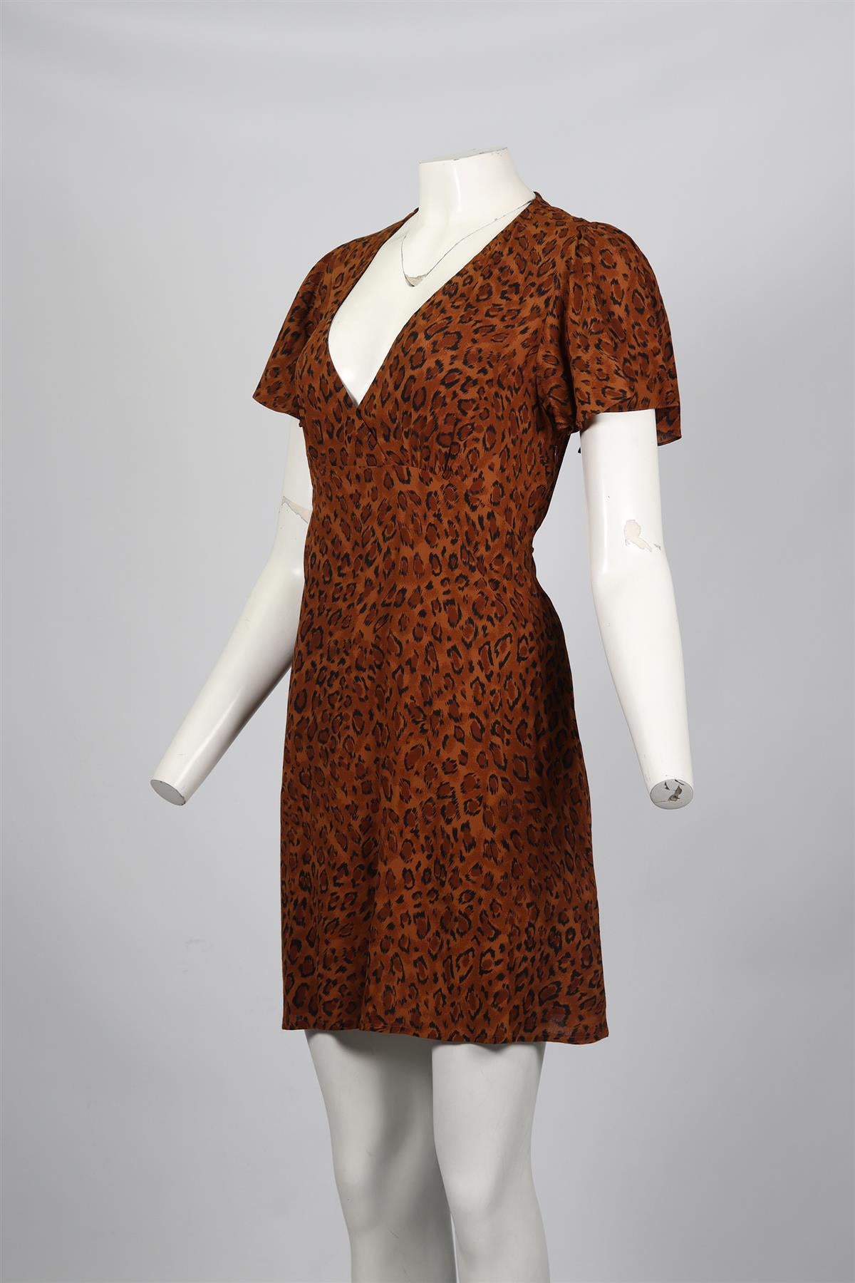 FAITHFULL THE BRAND RAYON MINI DRESS MEDIUM