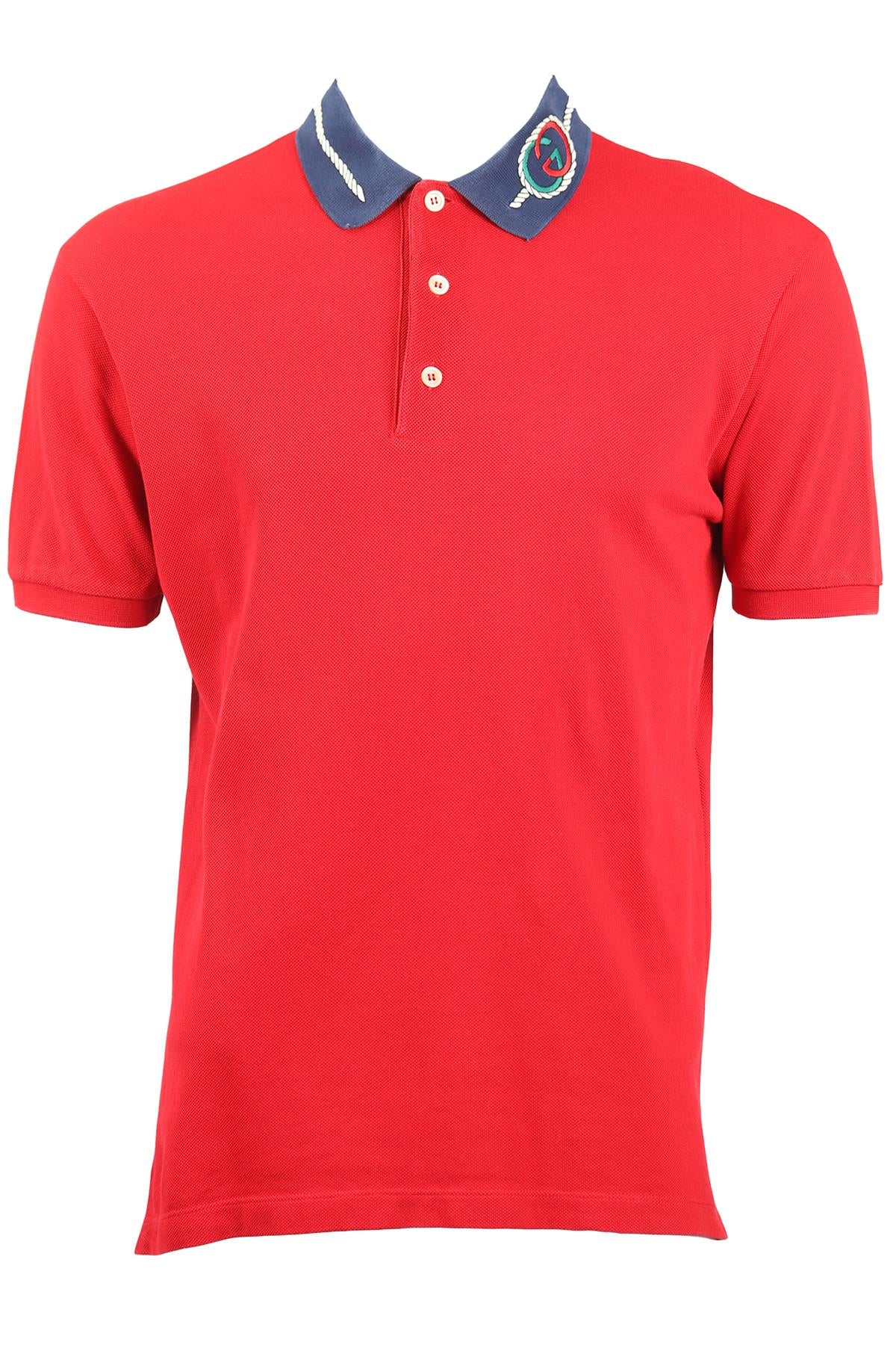 GUCCI MEN'S COTTON POLO SHIRT MEDIUM