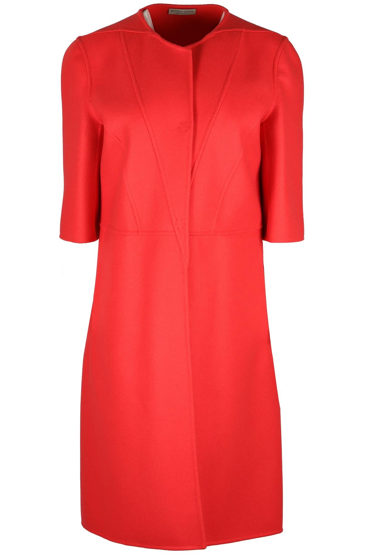 BOTTEGA VENETA RED WOOL COAT IT 48 UK 16