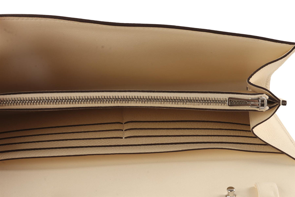 HERMÈS CREAM 2025 CONSTANCE TO GO EPSOM LEATHER WALLET IN NATA