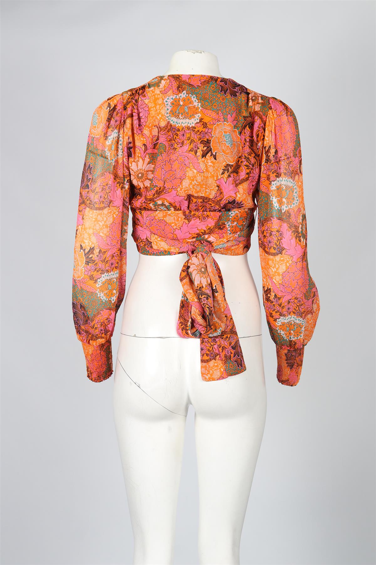 A.L.C. CROPPED SILK TOP US 6 UK 10