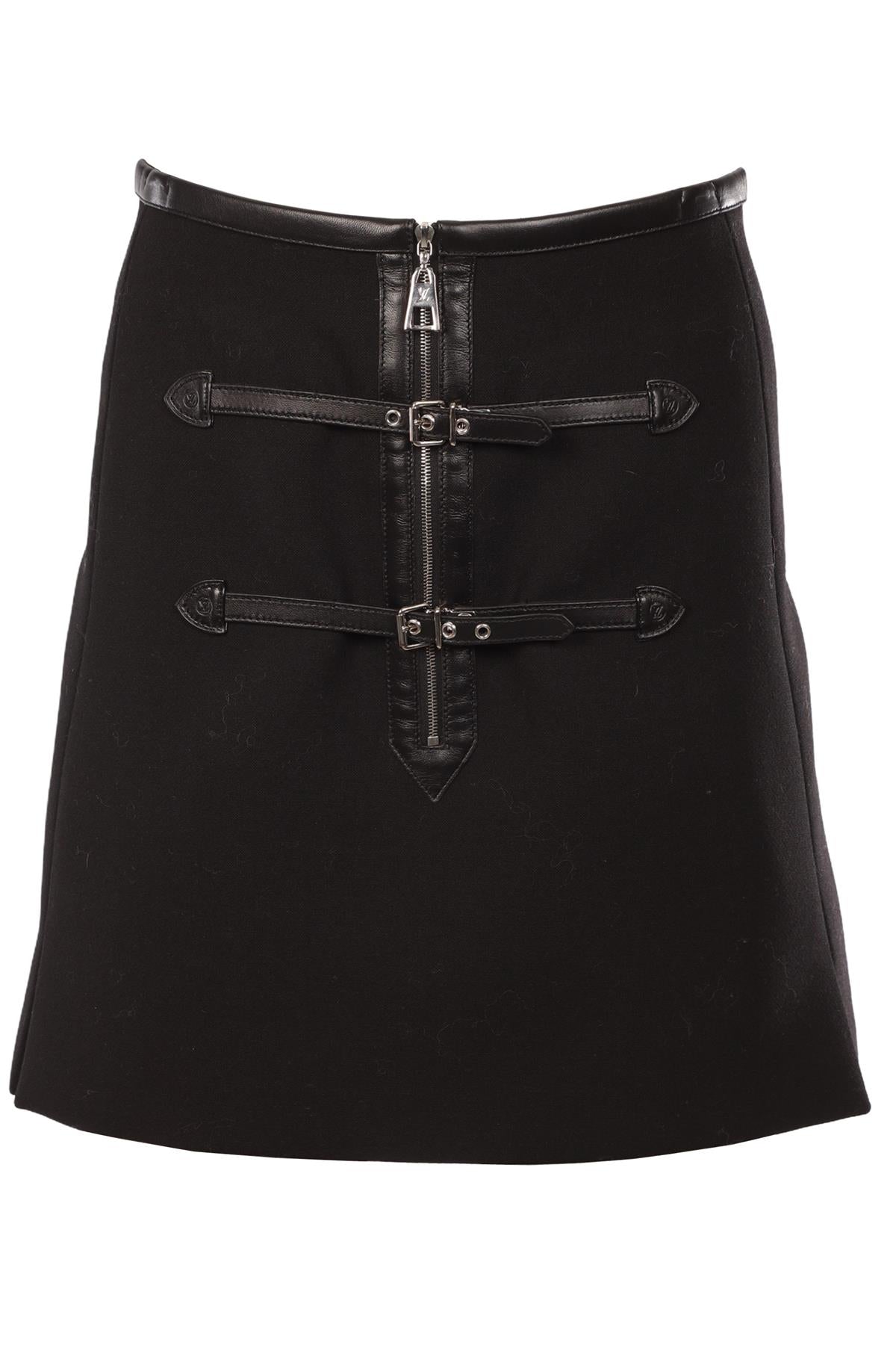 LOUIS VUITTON BLACK WOOL MINI SKIRT FR 36 UK 8