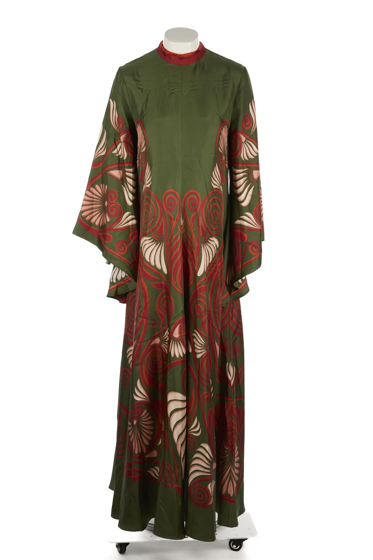 LA DOUBLE J GREEN SILK MAXI DRESS SMALL