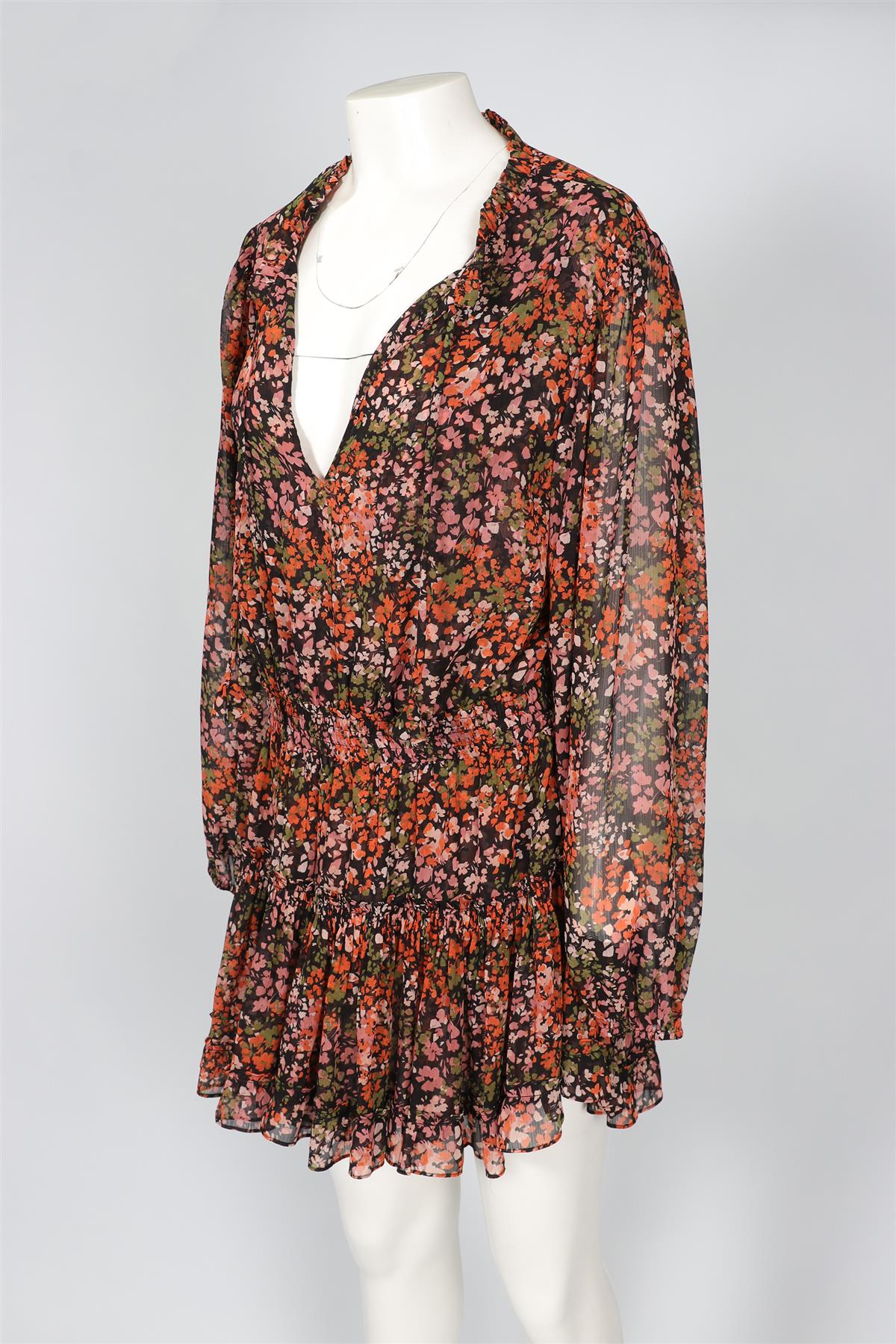 MISA LOS ANGELES MULTI CHIFFON DRESS LARGE