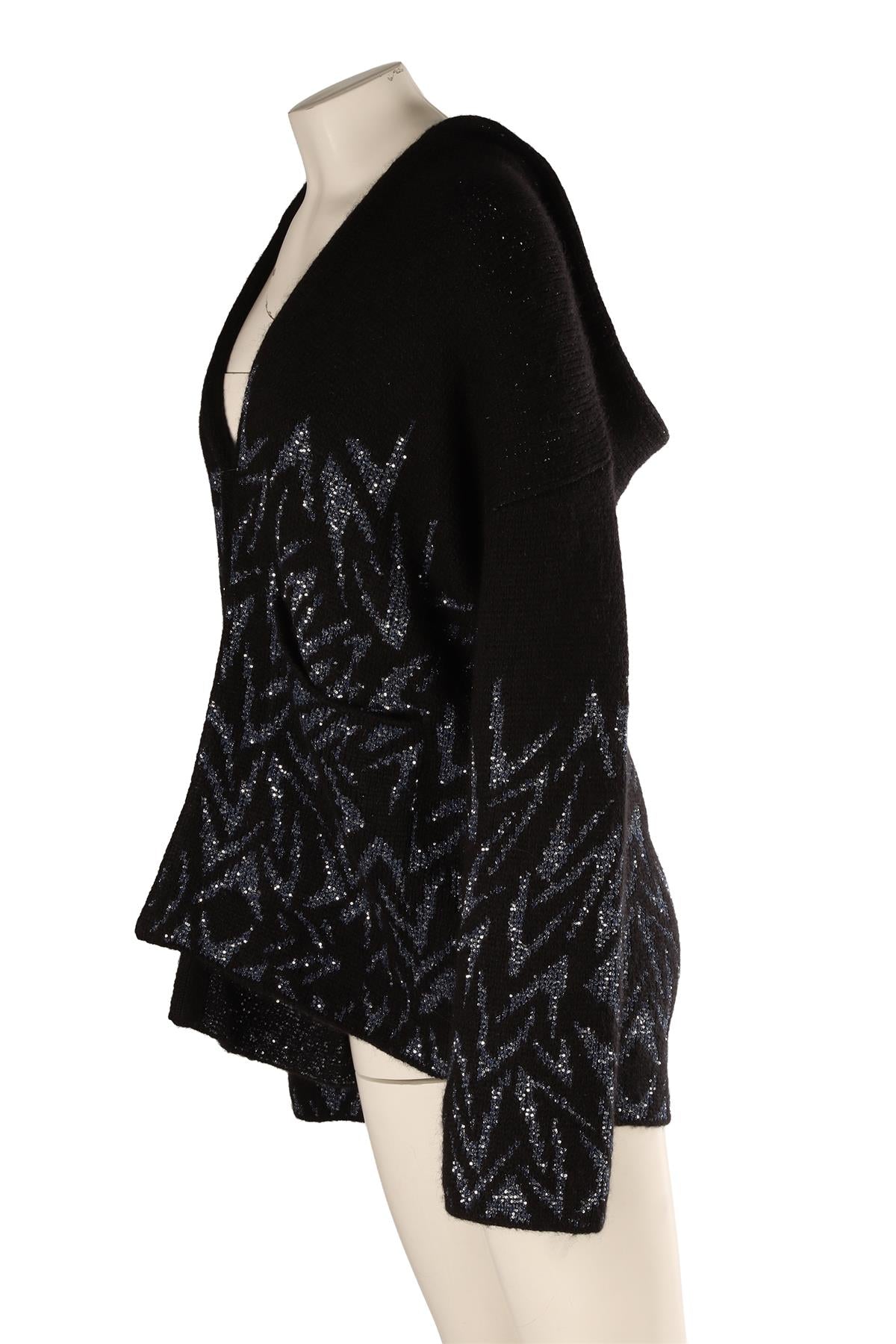 SAINT LAURENT BLACK WOOL HOODIE SMALL