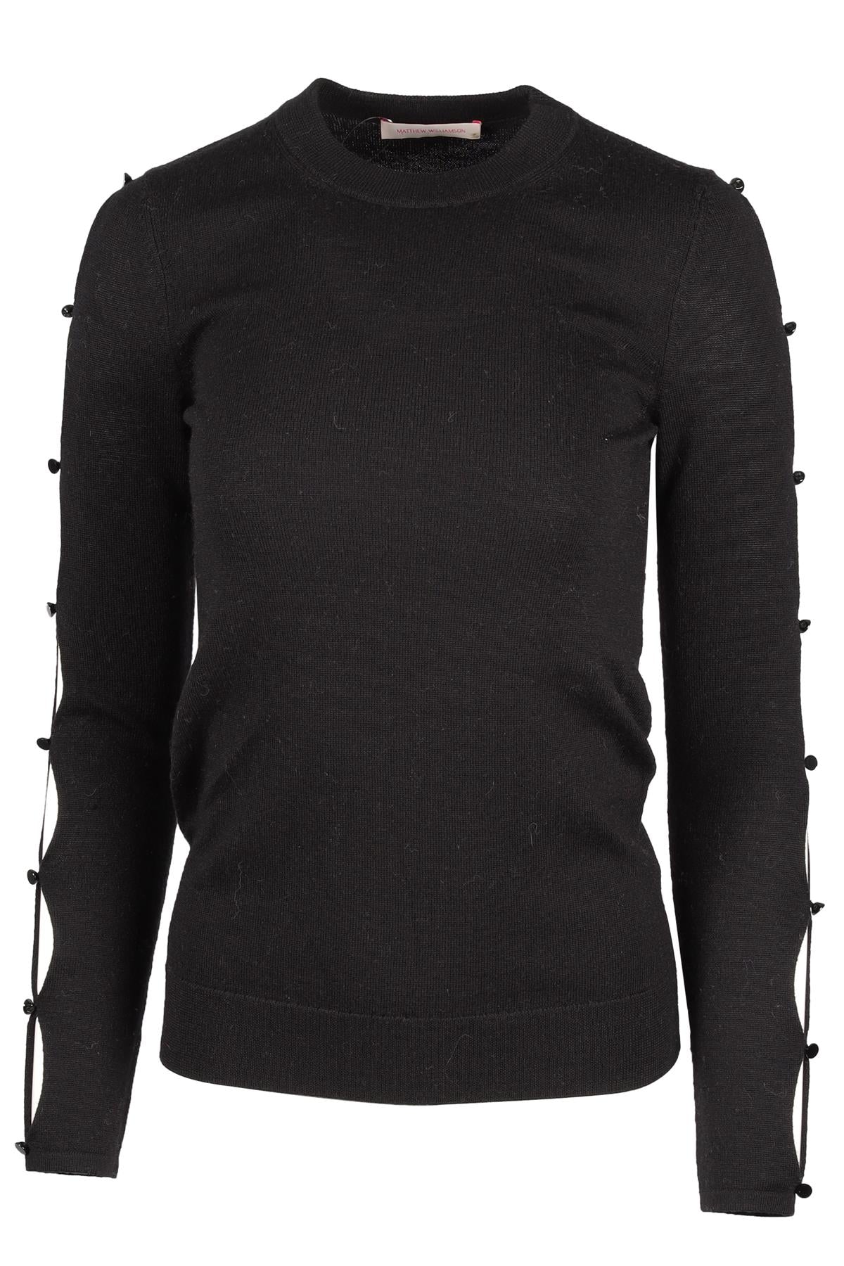 MATTHEW WILLIAMSON BLACK WOOL SWEATER XSMALL