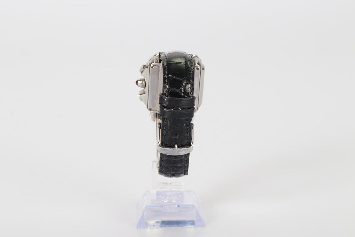 MICHELE DECO 71-6000 STAINLESS STEEL AND LEATHER WRIST WATCH