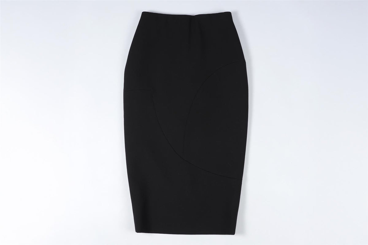 VICTORIA BECKHAM BLACK WOOL MIDI SKIRT UK 6