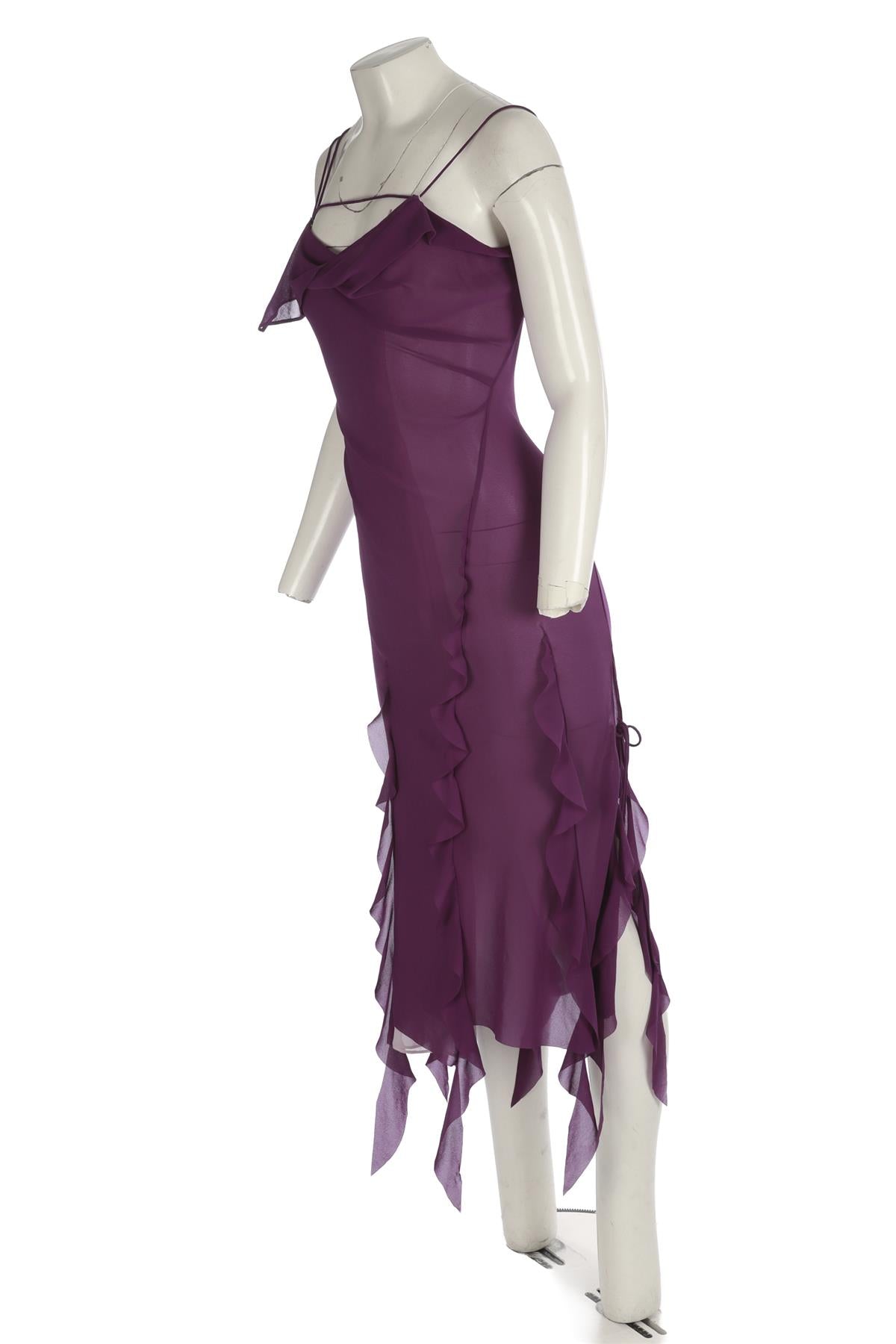 ACNE STUDIOS PURPLE CREPE MIDI DRESS DE 36 UK 8