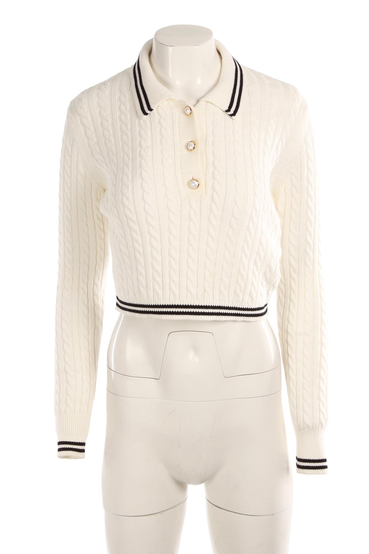 ALESSANDRA RICH CREAM KNIT SWEATER IT 38 UK 6