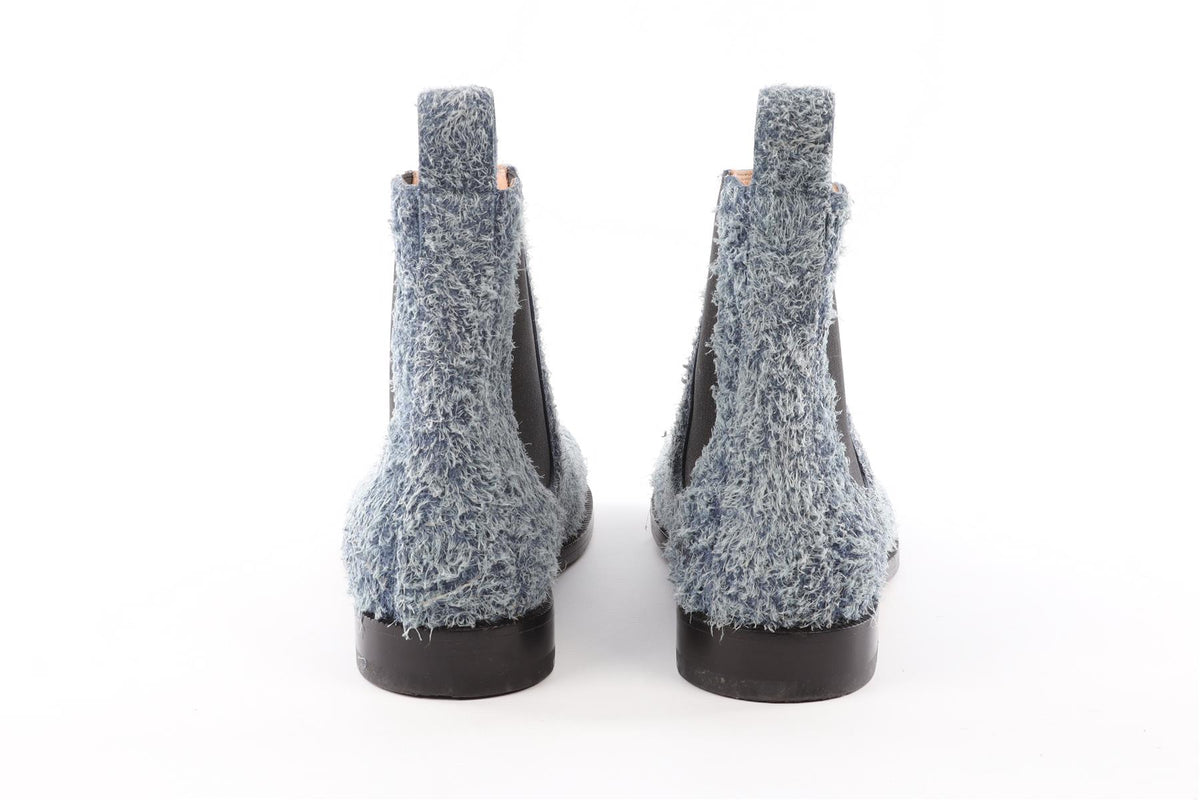 LOEWE BLUE CAMPO SUEDE ANKLE BOOTS EU 40 UK 7 US 10