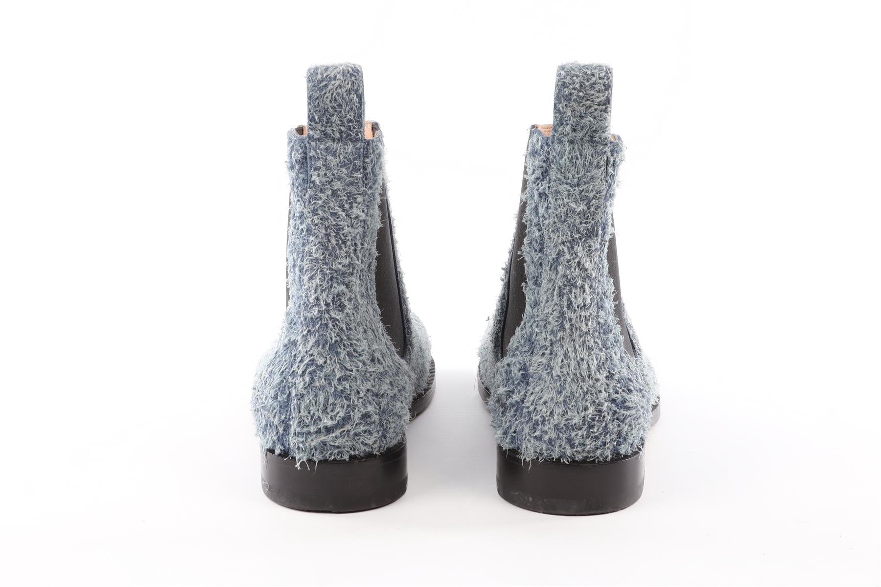 LOEWE BLUE CAMPO SUEDE ANKLE BOOTS EU 40 UK 7 US 10