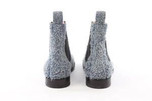 LOEWE BLUE CAMPO SUEDE ANKLE BOOTS EU 40 UK 7 US 10