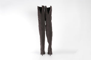 YEEZY BROWN SEASON 6 CANVAS OVER THE KNEE BOOTS EU 37.5 UK 4.5 US 7.5