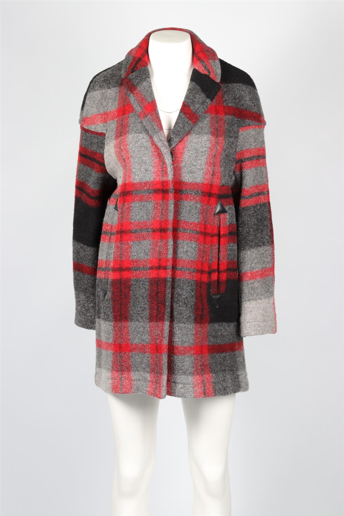 BURBERRY BRIT RED WOOL COAT UK 10