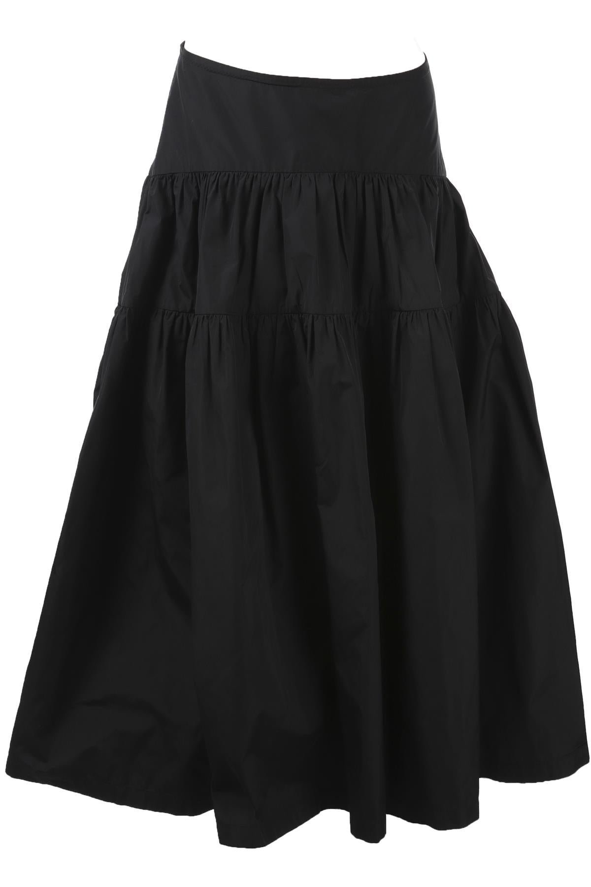 RACHEL COMEY BLACK NYLON MIDI SKIRT US 4 UK 8