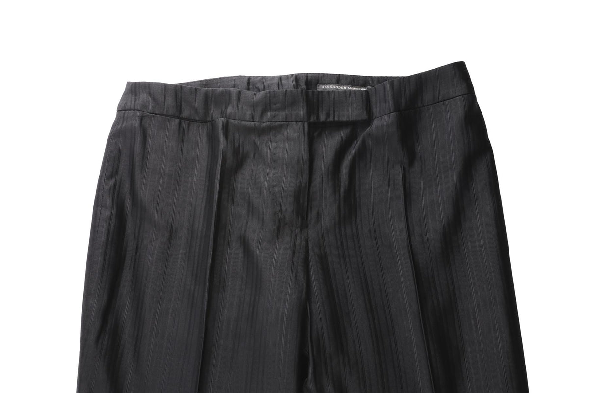 ALEXANDER MCQUEEN BLACK 2003 SILK JACKET AND PANTS SET IT 40 UK 8