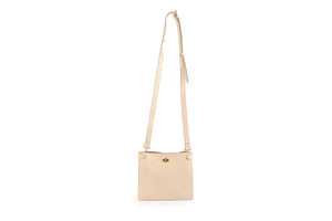 MÉTIER CREAM STOWAWAY PATENT LEATHER SHOULDER BAG