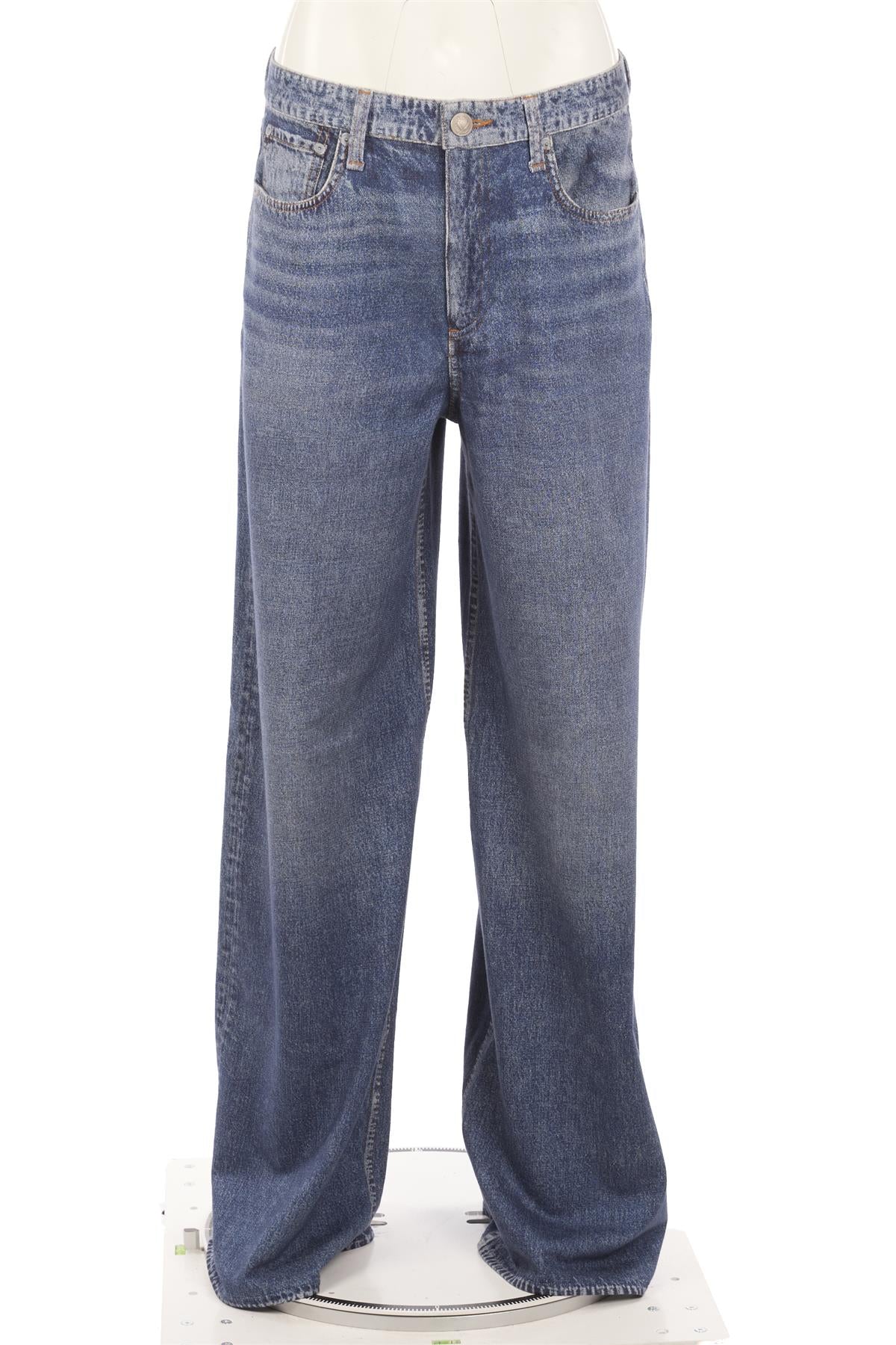 RAG & BONE BLUE COTTON WIDE LEG PANTS