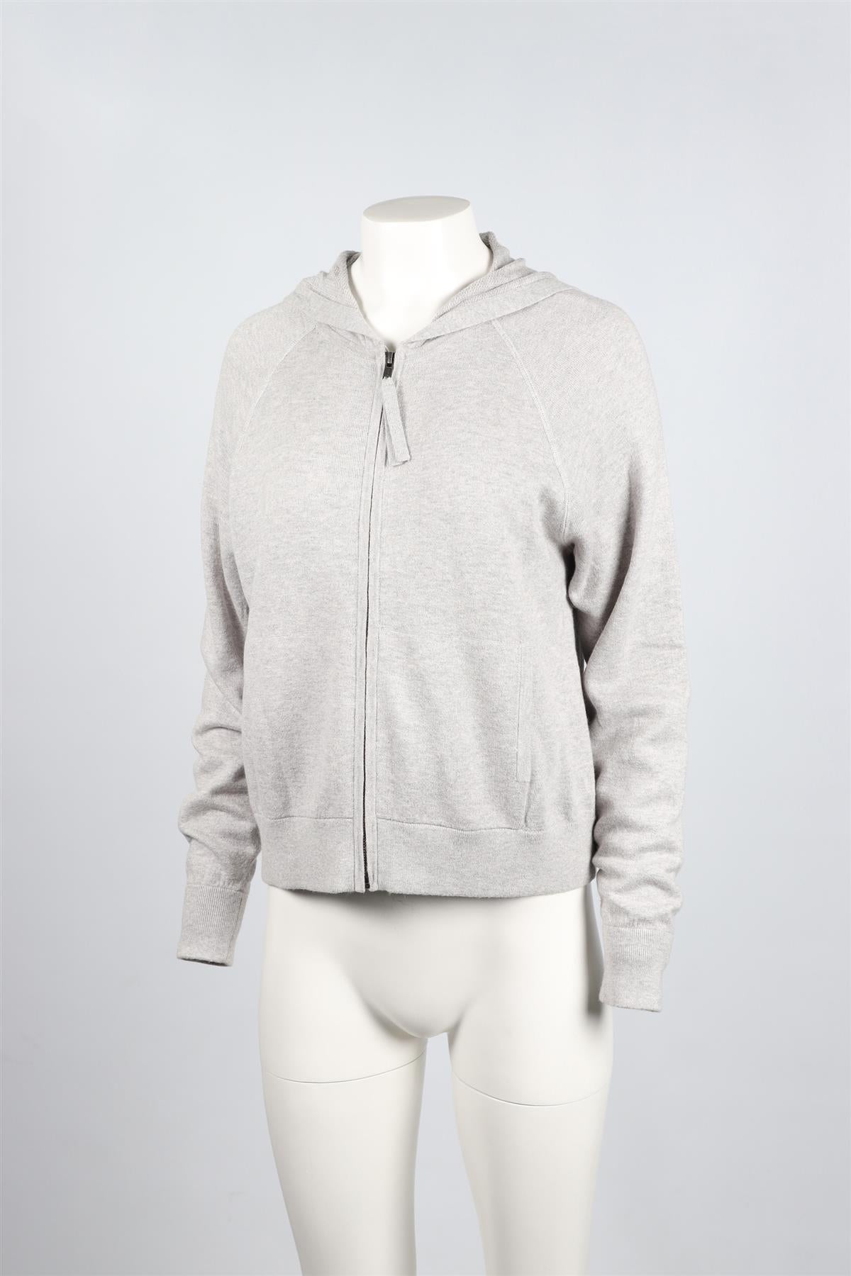 NAKED CASHMERE GREY COTTON BLEND HOODIE SMALL