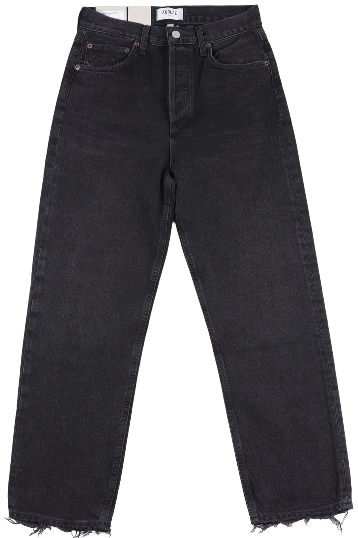 AGOLDE BLACK HIGH RISE STRAIGHT LEG JEANS W24 UK 6