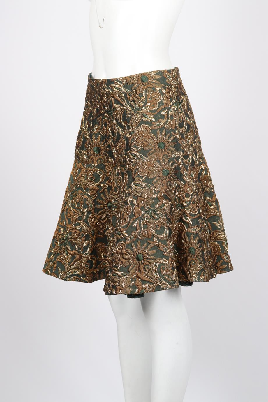 DOLCE AND GABBANA SILK BLEND MINI SKIRT IT 44 UK 12
