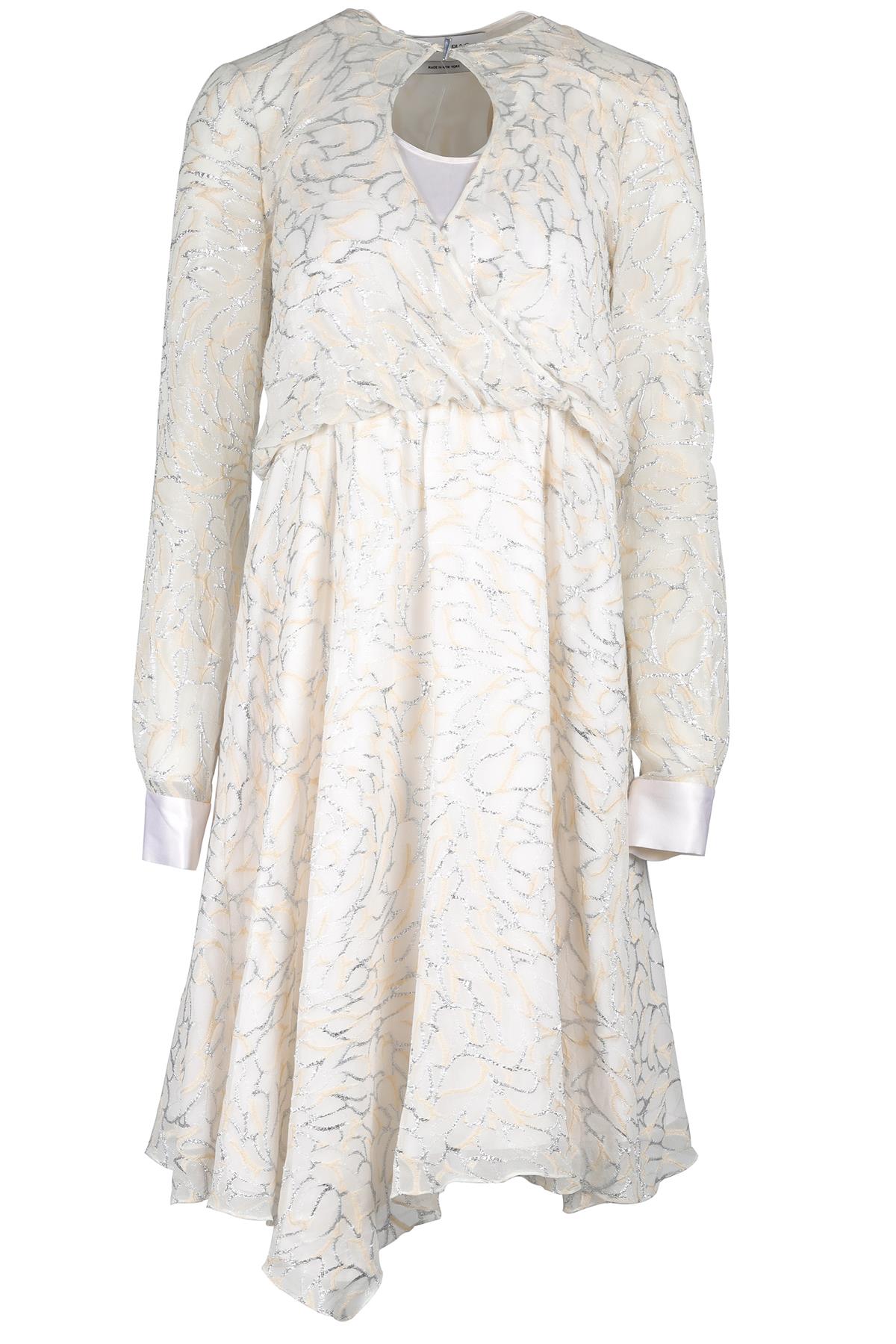 PRABAL GURUNG WHITE SILK MIDI DRESS US 0 UK 4