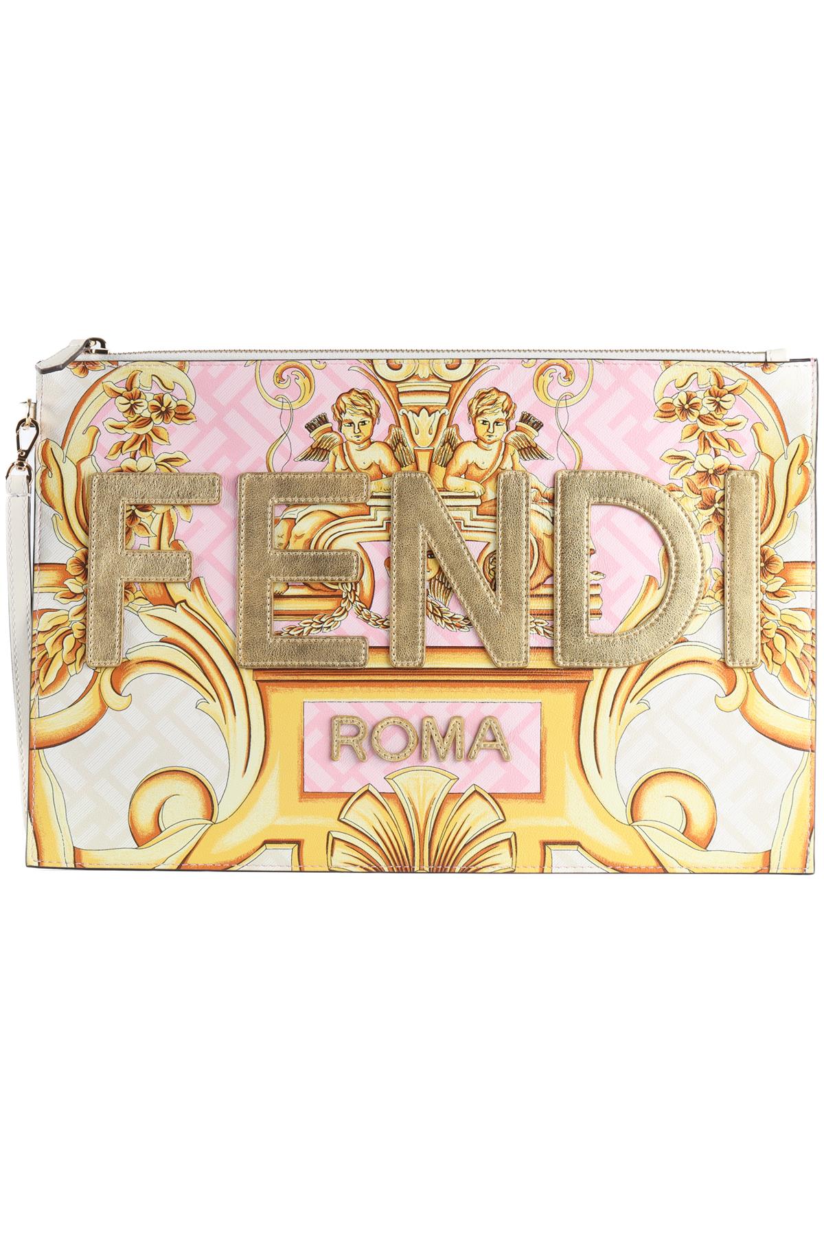 FENDACE PINK FF LEATHER CLUTCH