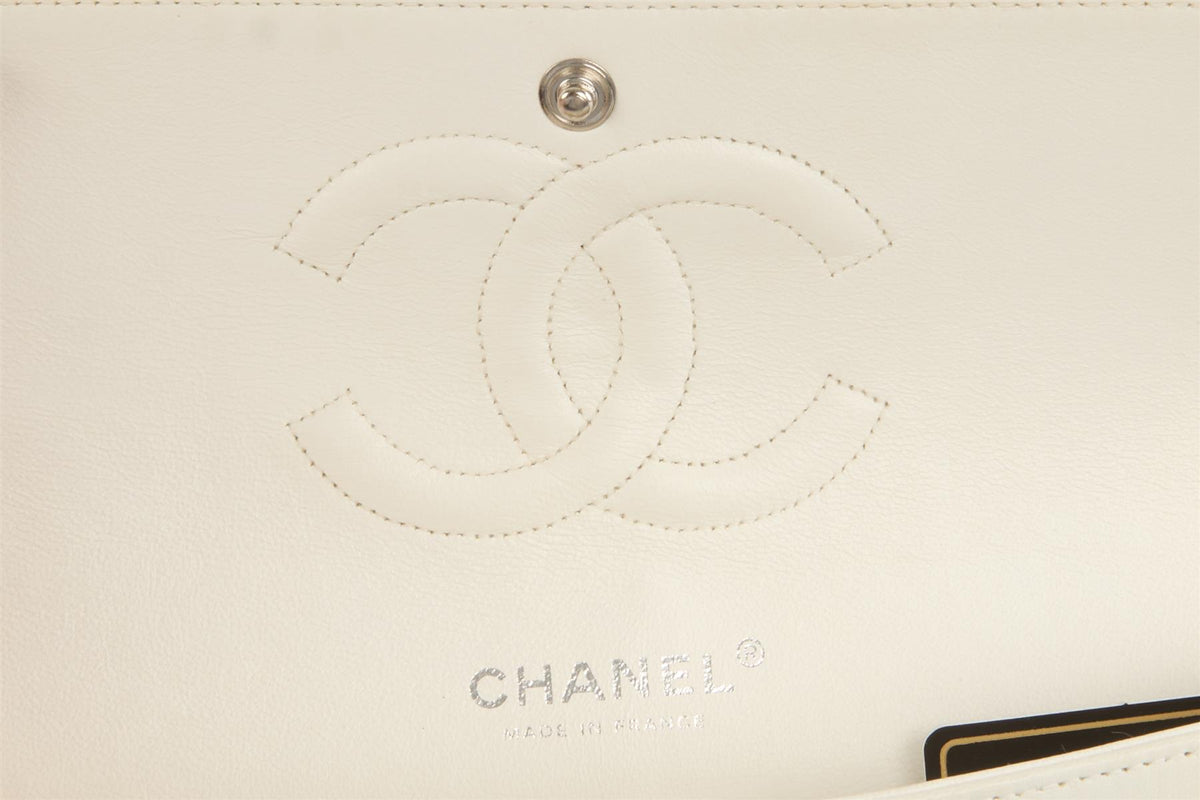 CHANEL MULTI 2004-2005 CLASSIC DOUBLE FLAP MEDIUM TWEED SHOULDER BAG
