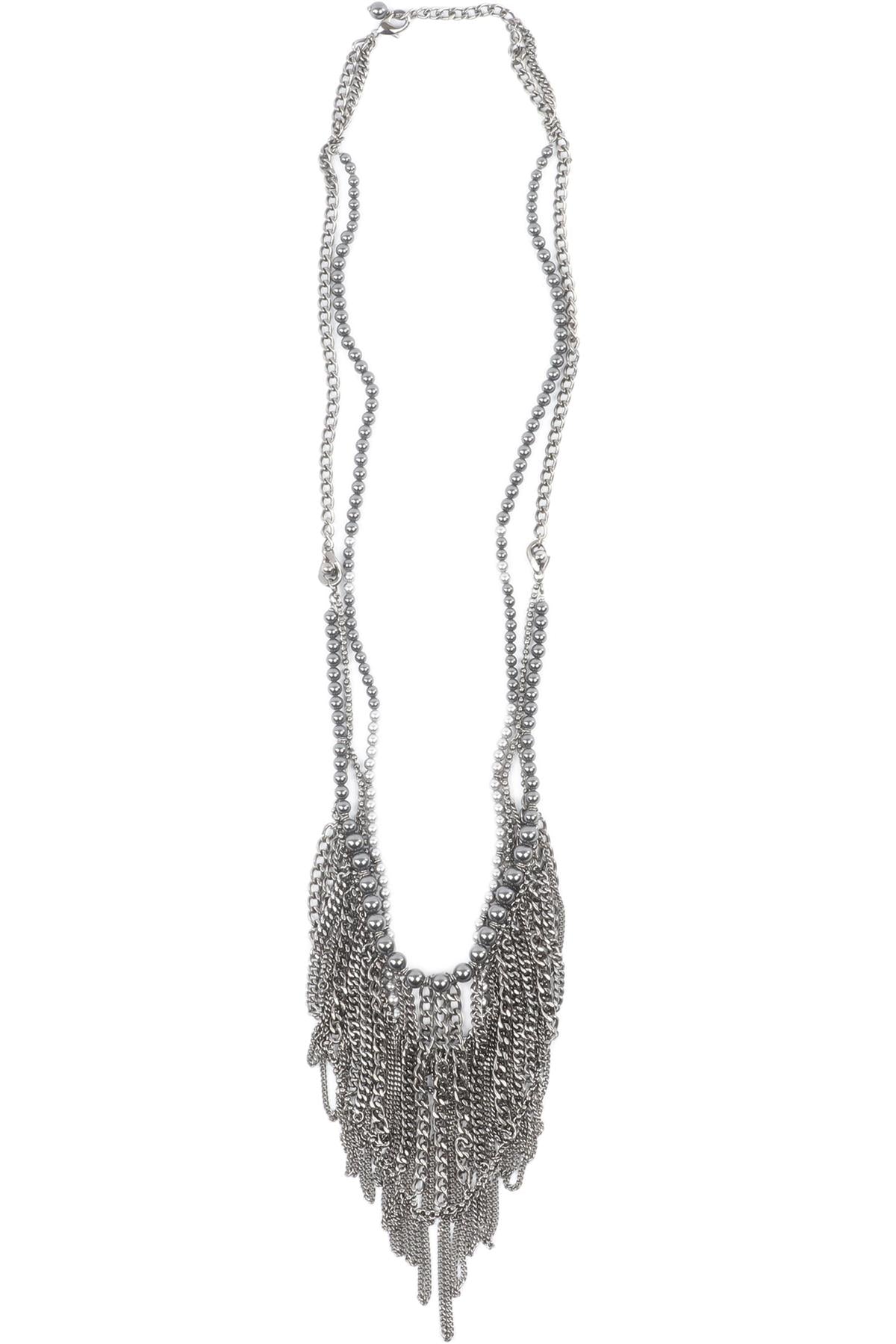 CHANEL GREY 2015 CC CHAIN NECKLACE