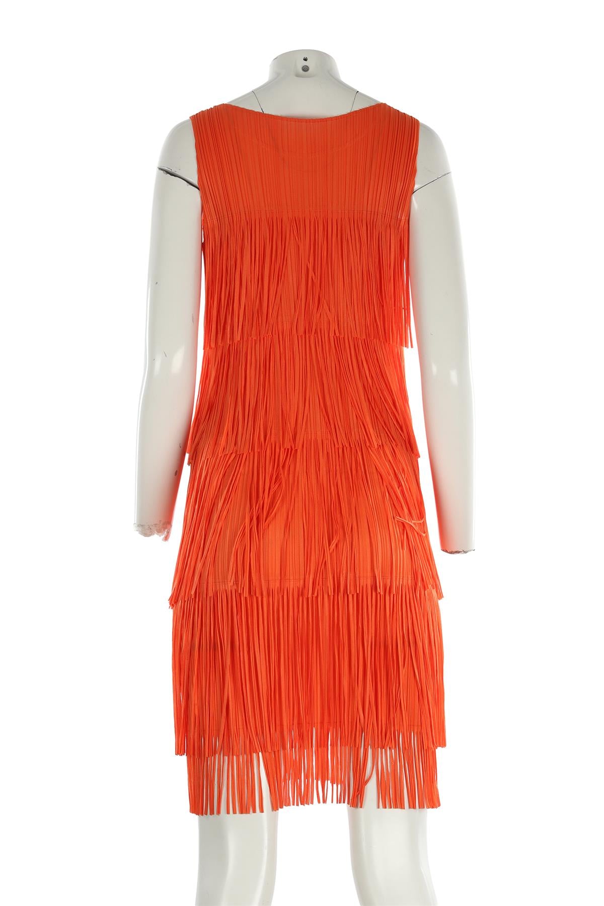 PLEATS PLEASE ISSEY MIYAKE ORANGE MIDI DRESS JP 2 UK 6
