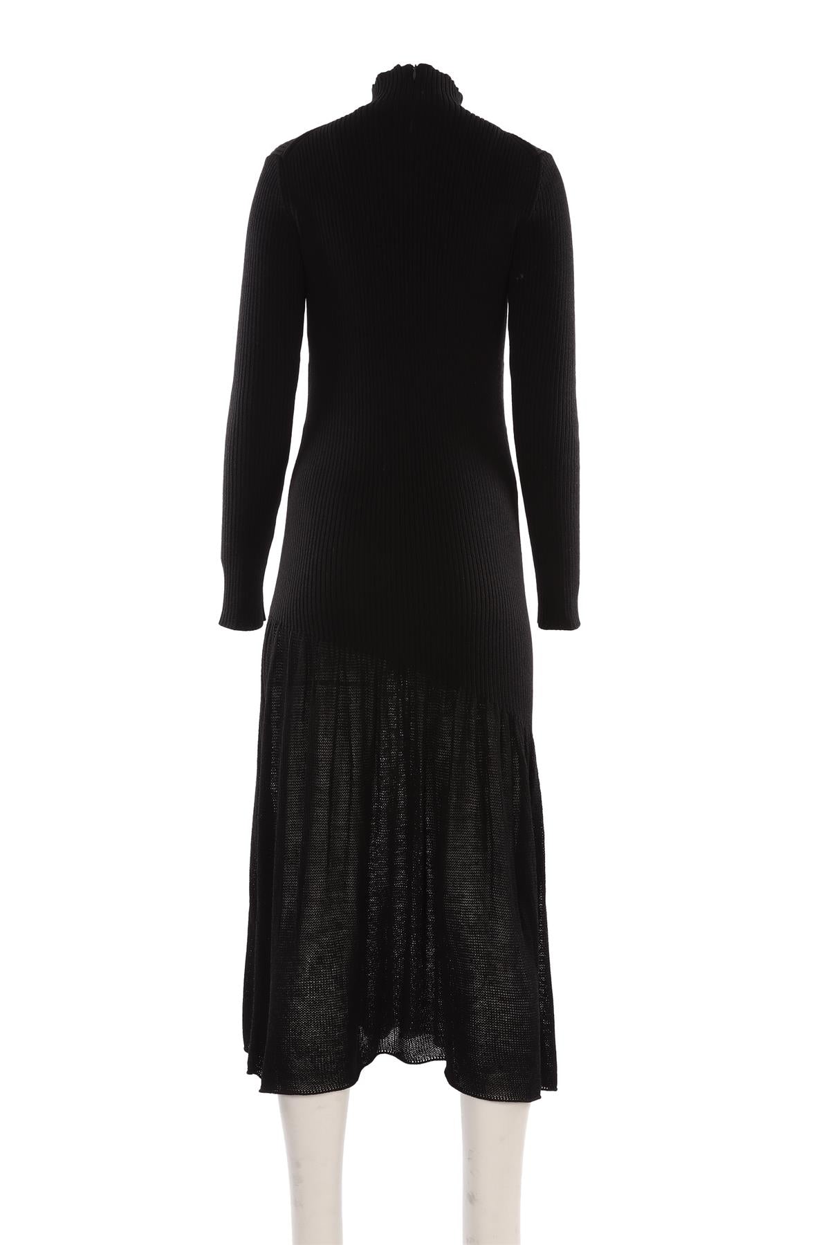 CHANEL BLACK 2025 WOOL MAXI DRESS FR 40 UK 12