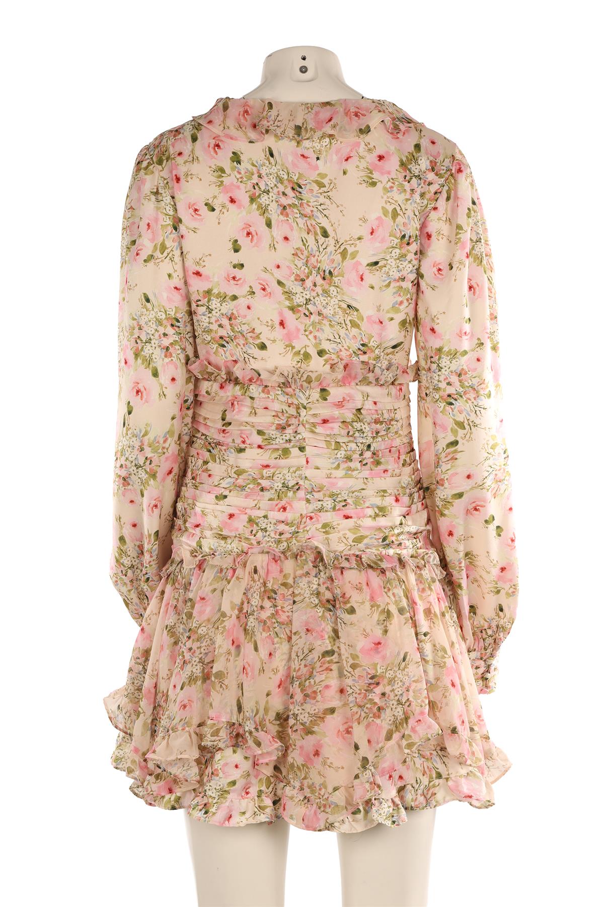 FOR LOVE & LEMONS MULTI SATIN MINI DRESS LARGE