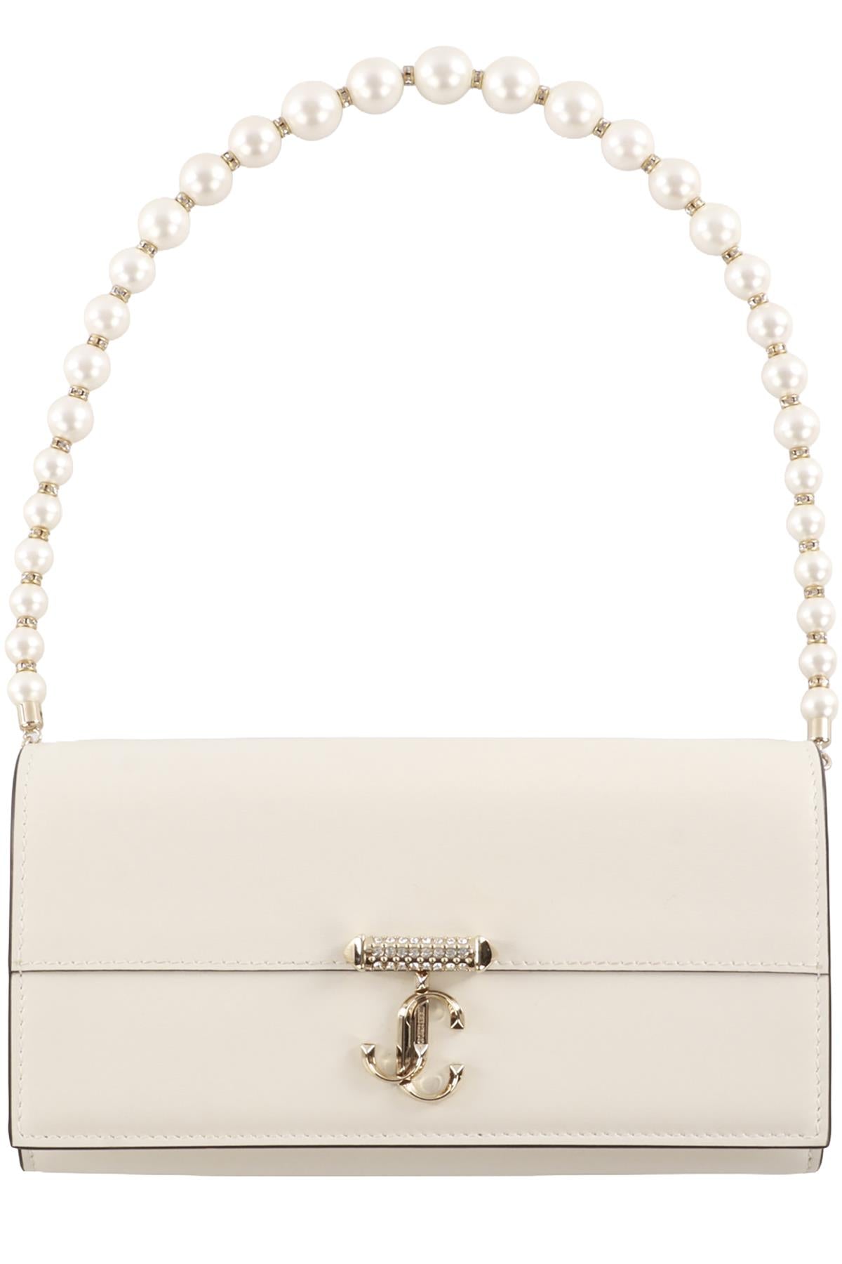 JIMMY CHOO IVORY AVENUE LEATHER SHOULDER BAG