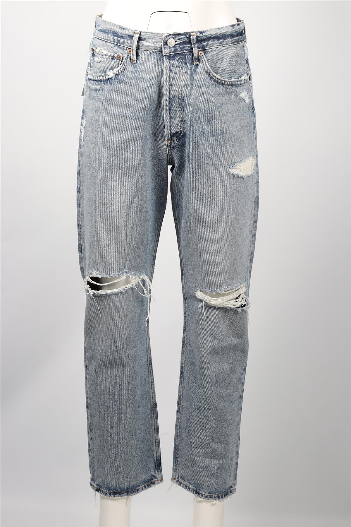 AGOLDE BLUE HIGH RISE STRAIGHT LEG JEANS W27 UK 8-10