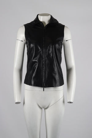 BURBERRY LEATHER GILET UK 10