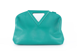 BOTTEGA VENETA TEAL POINT MEDIUM LEATHER TOTE BAG