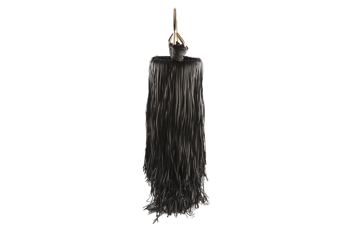 SILVIA TCHERASSI BLACK EUGENIA LEATHER TOTE BAG