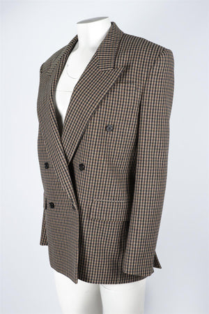 SAINT LAURENT BROWN WOOL BLAZER FR 38 UK 10