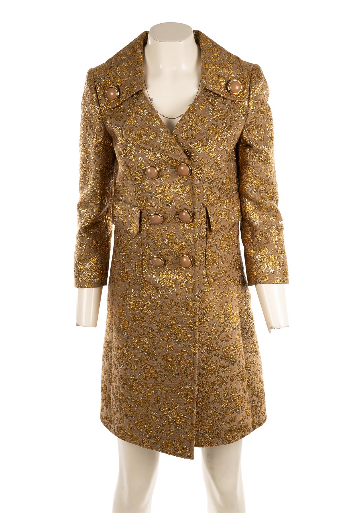 MICHAEL KORS COLLECTION GOLD WOOL COAT US 2 UK 6