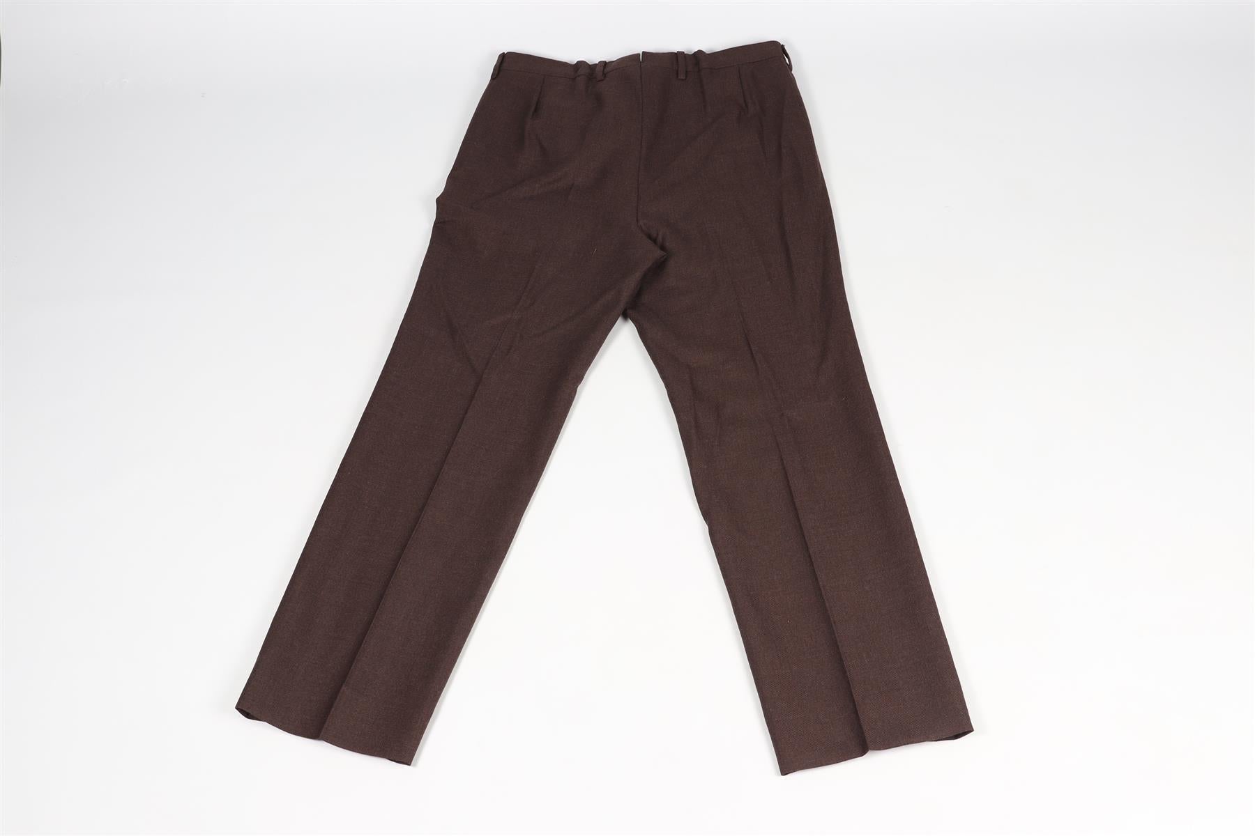 HUSBANDS BROWN MEN'S WOOL STRAIGHT LEG PANTS EU 42 UK/US WAIST 32