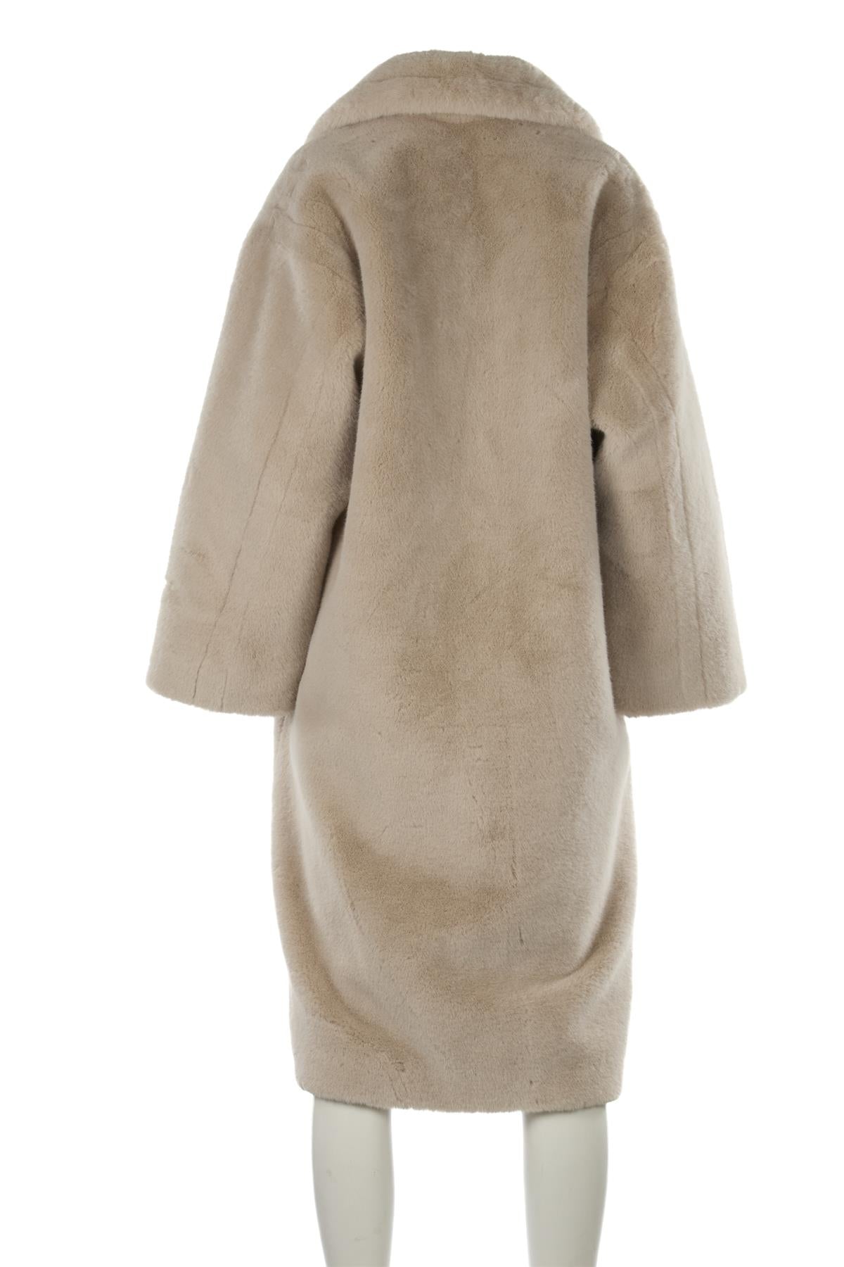 STAND STUDIO BEIGE FAUX FUR COAT FR 34 UK 6