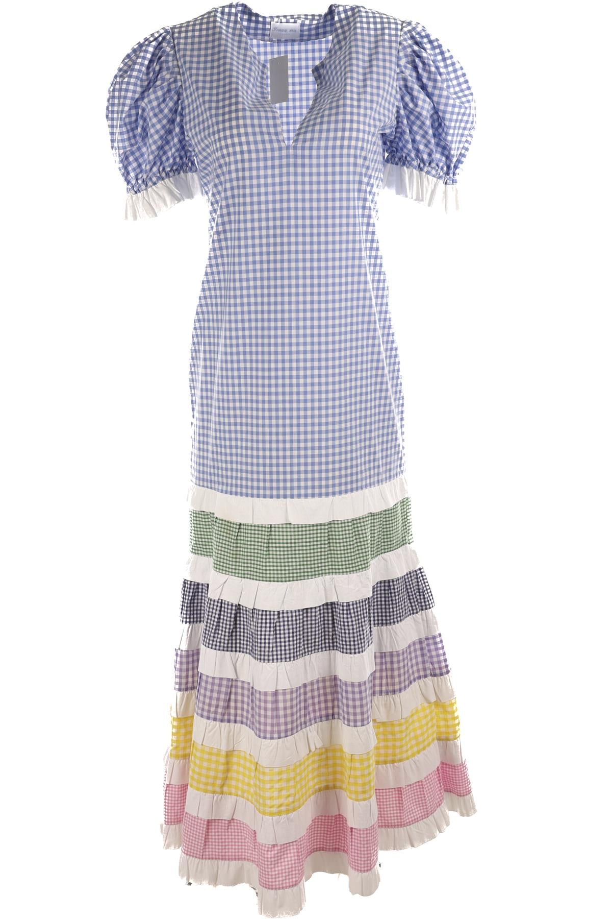 IVANA MA LONDON MULTI COTTON MIDI DRESS ONE SIZE