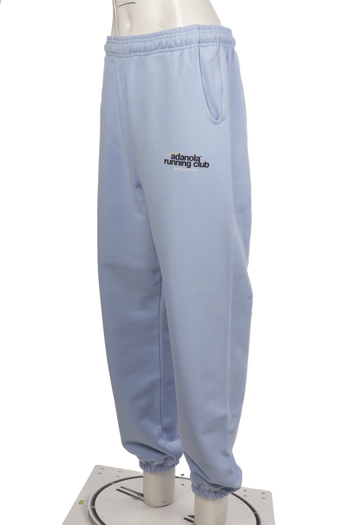 ADANOLA BLUE COTTON TRACK PANTS SMALL