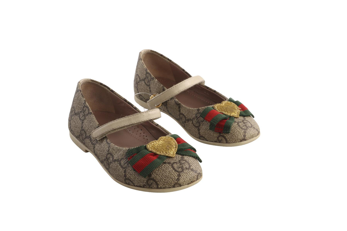 GUCCI BROWN KIDS GIRLS BALLET FLATS EU 28 UK 10 US 11